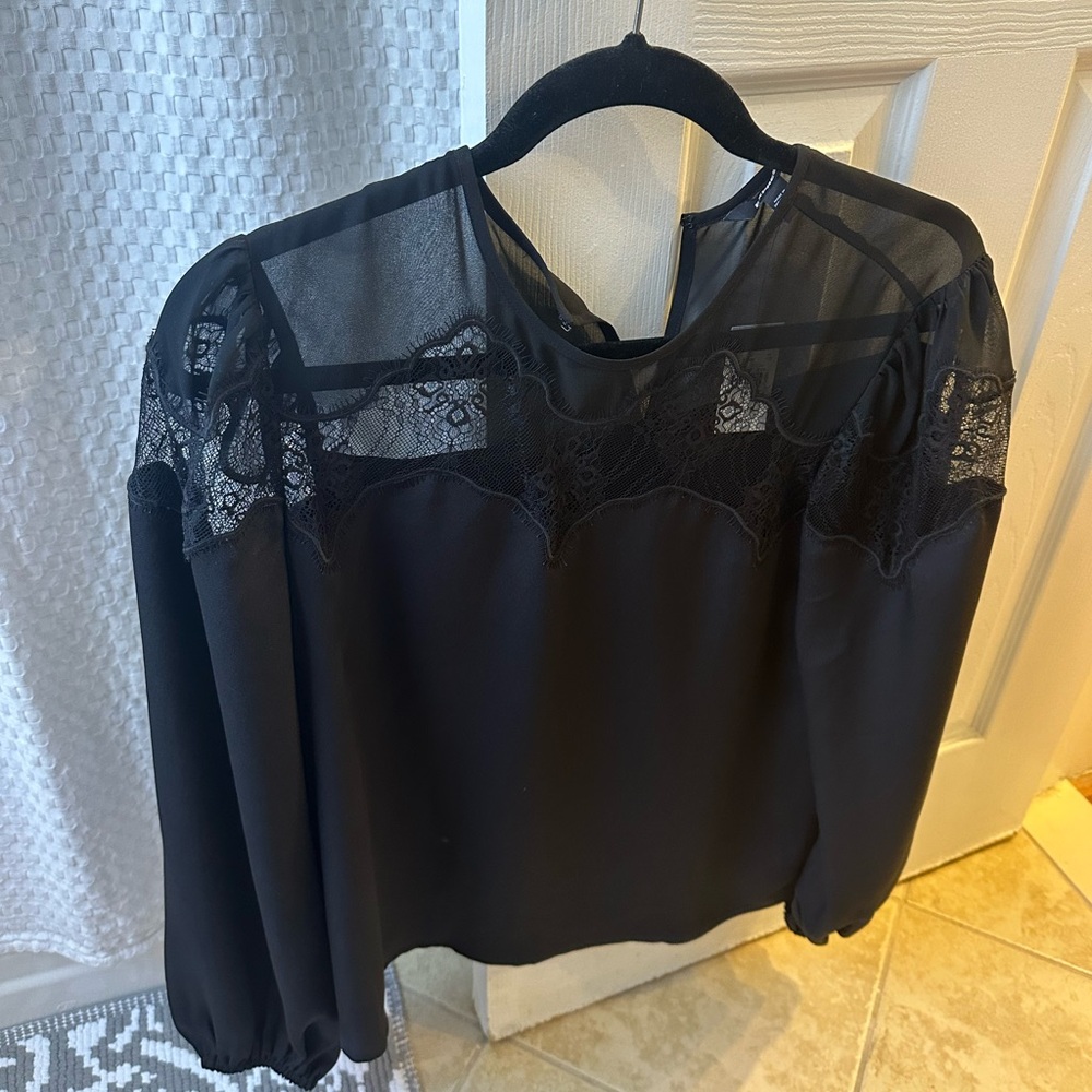 Elegant Black Lace Women's Top
